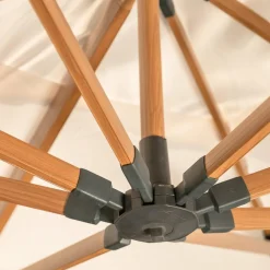 Parasol déporté rectangulaire aluminium (4 x 3 m) Yucatan effet Bois et blanc