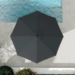 Parasol rond aluminium (D3,5 m) Yucatan Gris et gris anthracite