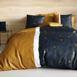 Parure de draps coton lit 90 cm 3 pièces Bel'or Jaune