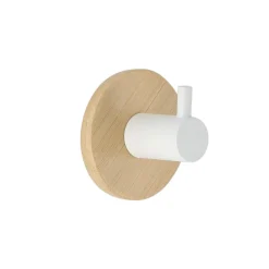 Patère adhesive 3M bambou (D5 cm) Blanc