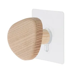 Patère murale adhésive (D6,5 cm) Galet Naturel