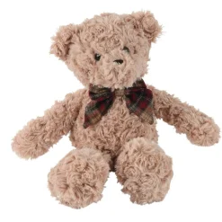 Peluche douceur (H30 cm) Gaston et nœud papillon à carreaux