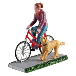 Personnage Lemax Vélo en promenade