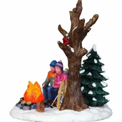 Personnages Lemax Feu de camp après la promenade