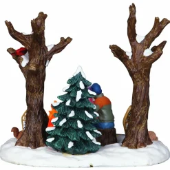 Personnages Lemax Feu de camp après la promenade