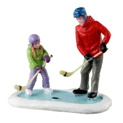 Personnages Lemax Séance d'entrainement Père et fille