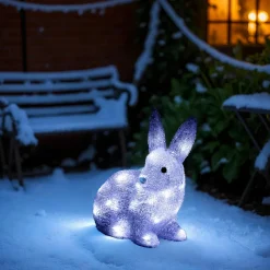 Petit lapin lumineux 30 LED (H26 cm) Sasha Blanc froid