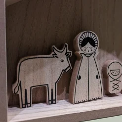 Petite crèche de Noël en bois (H27 cm) Sainte-Marceline