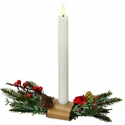 Photophore avec bougie LED (H15 cm) Baies sauvages Blanc chaud