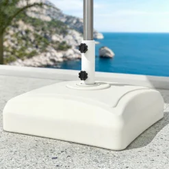 Pied de parasol carré universel à remplir 32L Blanc