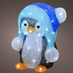Pingouin lumineux 60 LED (H33 cm) Fripon Blanc froid