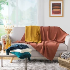 Plaid (150 cm) Tricotine Ecru