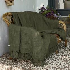 Plaid canapé matière recyclée (180 x 220 cm) Gabin Vert thym