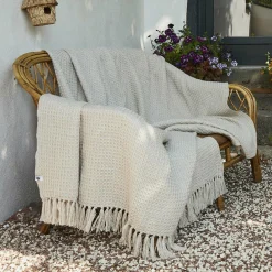 Plaid canapé matière recyclée (180 x 220 cm) Gabin Beige pampa
