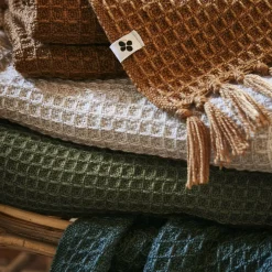 Plaid canapé matière recyclée (180 x 220 cm) Gabin Beige pampa