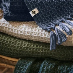 Plaid canapé matière recyclée (180 x 220 cm) Gabin Bleu nuit