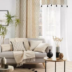 Plaid coton (125 x 150 cm) Doreline Ecru