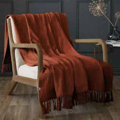 Plaid coton (130 x 160 cm) Sixtine Terracotta