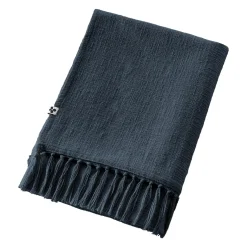 Plaid coton (130 x 160 cm) Sixtine Bleu nuit