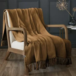 Plaid coton (130 x 160 cm) Sixtine Camel