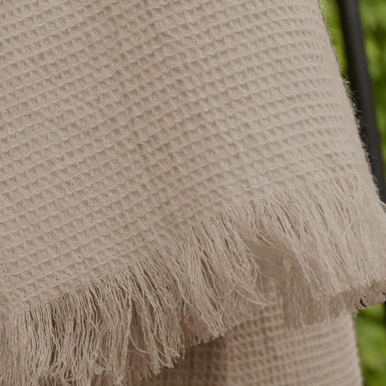 Plaid coton nid d'abeille (130 x 160 cm) Eva Ficelle