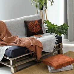 Plaid coton recyclé (130 x 160 cm) Dune Gris clair