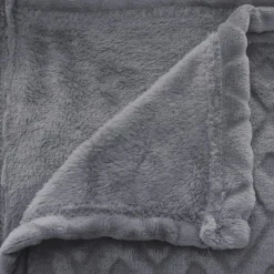 Plaid doux (230 cm) 3D Losange Gris foncé