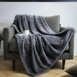 Plaid doux (125 x 150 cm) Dune Gris anthracite