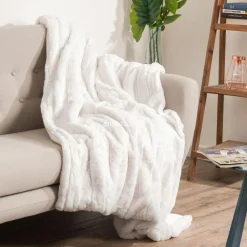 Plaid doux (120 x 160 cm) Manoir Blanc