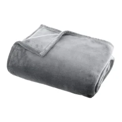 Plaid doux flanelle (130 x 180 cm) Didou Gris clair