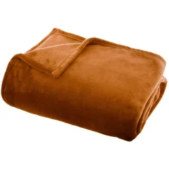 Plaid doux flanelle (125 x 150 cm) Didou Cuivre