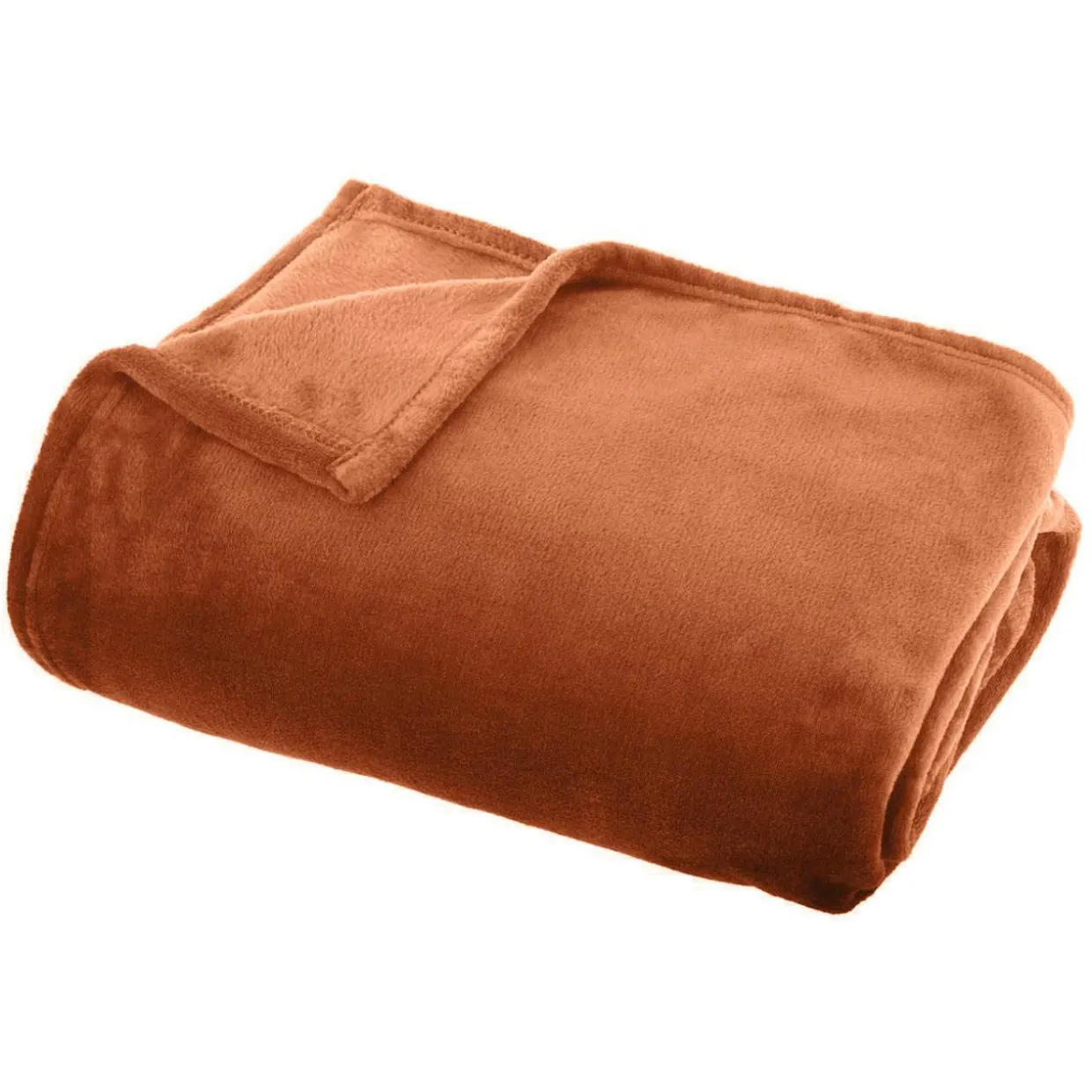 Plaid doux flanelle (180 x 230 cm) Didou Cuivre