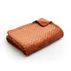 Plaid doux flanelle (180 x 230 cm) Zag Cuivre