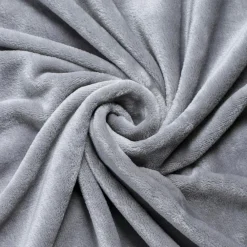 Plaid doux flanelle (125 x 150 cm) Didou Gris clair