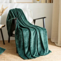 Plaid doux flanelle (125 x 150 cm) Zag Vert