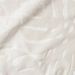 Plaid doux flanelle (125 x 150 cm) Flore Ecru