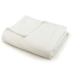 Plaid doux flanelle (130 x 180 cm) Didou Ivoire