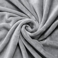 Plaid doux flanelle (220 x 240 cm) Didou Gris clair