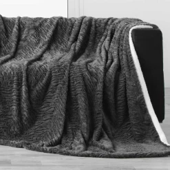 Plaid fausse fourrure (150 cm) Toronto Taupe foncé