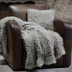Plaid fausse fourrure (160 cm) Mouton Taupe