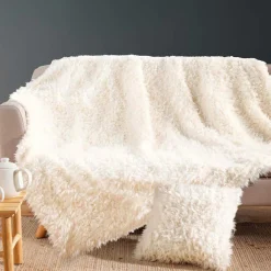Plaid fausse fourrure (220 x 240 cm) Mouton Ecru