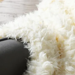 Plaid fausse fourrure (130 x 160 cm) Caline Blanc cassé