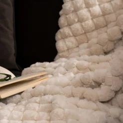 Plaid fausse fourrure (120 x 160 cm) Adriel Beige