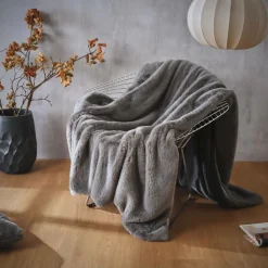 Plaid fausse fourrure (140 x 200 cm) Finn Gris anthracite