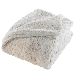 Plaid fausse fourrure (220 x 240 cm) Alaska Ecru