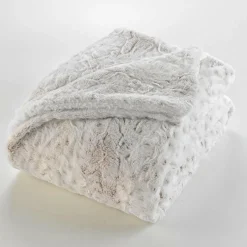 Plaid fausse fourrure (180 x 220 cm) Alaska Ecru