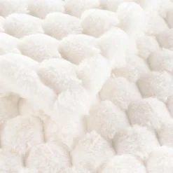 Plaid fausse fourrure (220 x 240 cm) Frosty Ecru