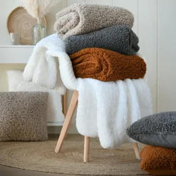 Plaid fausse fourrure (130 x 150 cm) Dudley Taupe