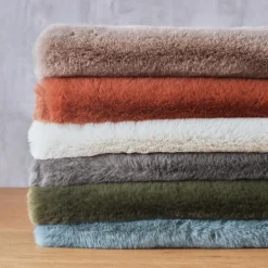 Plaid fausse fourrure (140 x 200 cm) Finn Terracotta