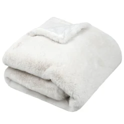 Plaid fausse fourrure (130 x 160 cm) Bostan Ecru
